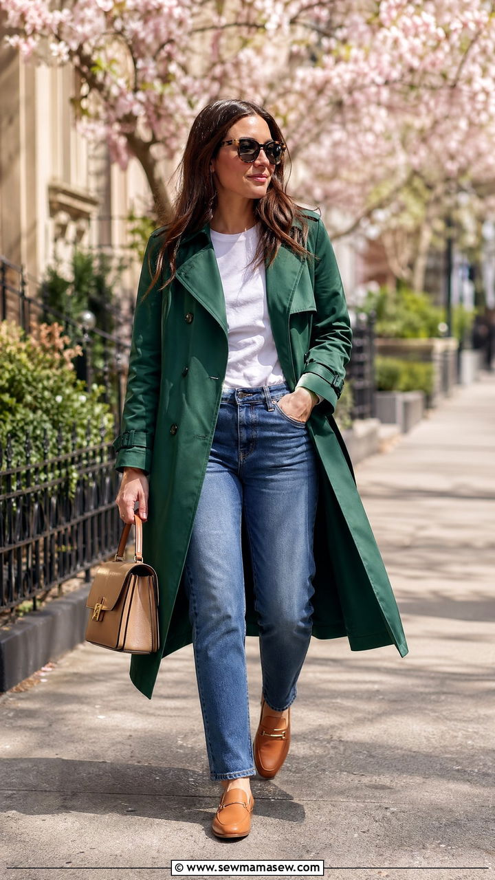 Emerald Green Trench Coat Outfit - 35 Emerald green outfit ideas