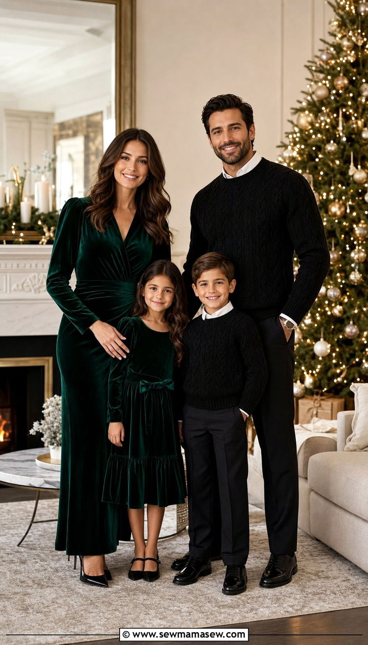 Emerald Jewel Tone Family Photo Outfit - 25 family photo outfits inspo