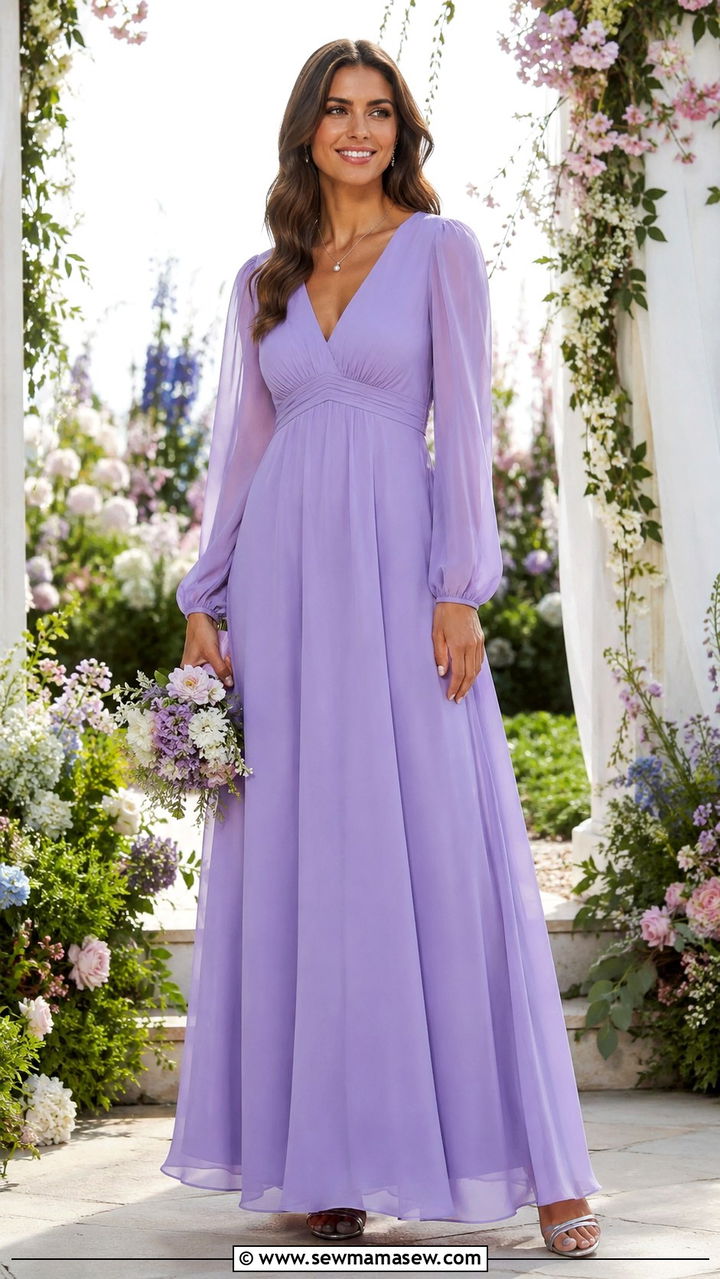 Empire Waist Bridesmaid Dress With Sleeves - 25 Modest outfit ideas for bridesmaid