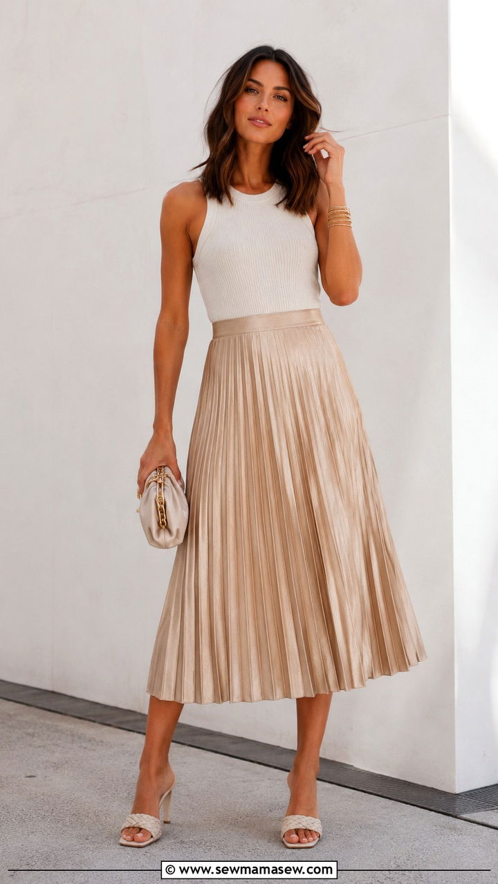 Empire Waist Dress With Wedge Sandals - 25 Outfit ideas for athletic body feminine