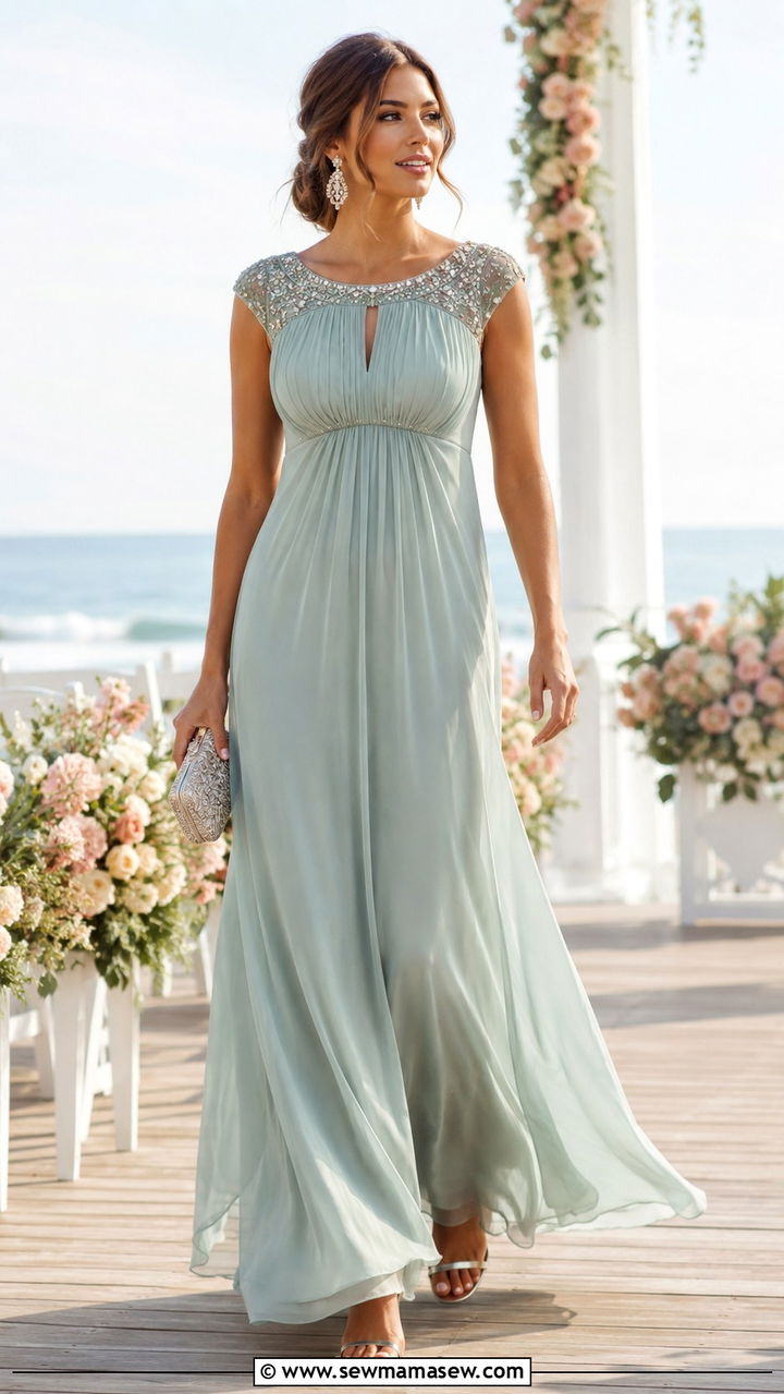 Empire Waist Gown for Pear Shape Wedding Guest - 25 Wedding guest outfit ideas pear shape