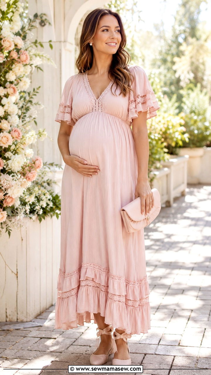 Empire Waist Maternity Dress Outfit - 20 Maternity outfit ideas with bump showing