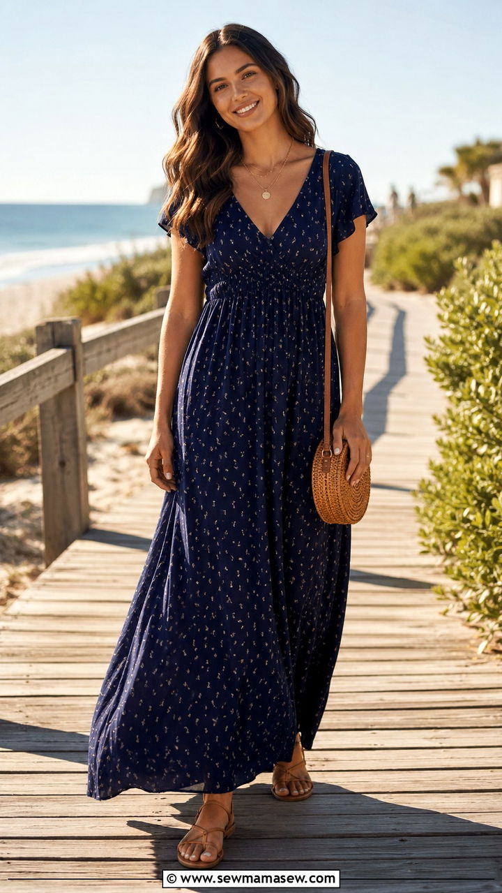 Empire Waist Maxi Dress Outfit - 25 Outfits to minimize hips