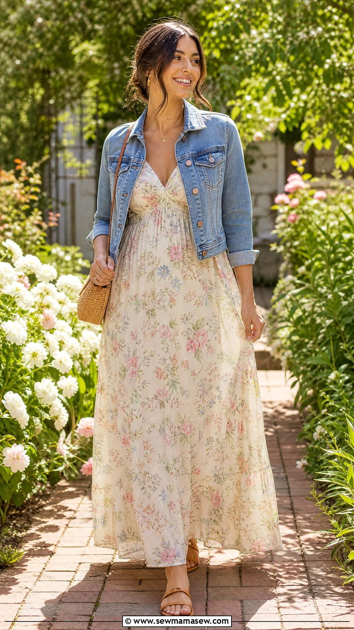 Empire Waist Maxi Dress Outfit For Short Torso - 25 Outfits for short torso women