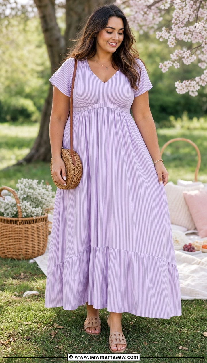 Empire Waist Maxi Dress Outfit for Pear Shape - 25 Summer outfits for pear shape