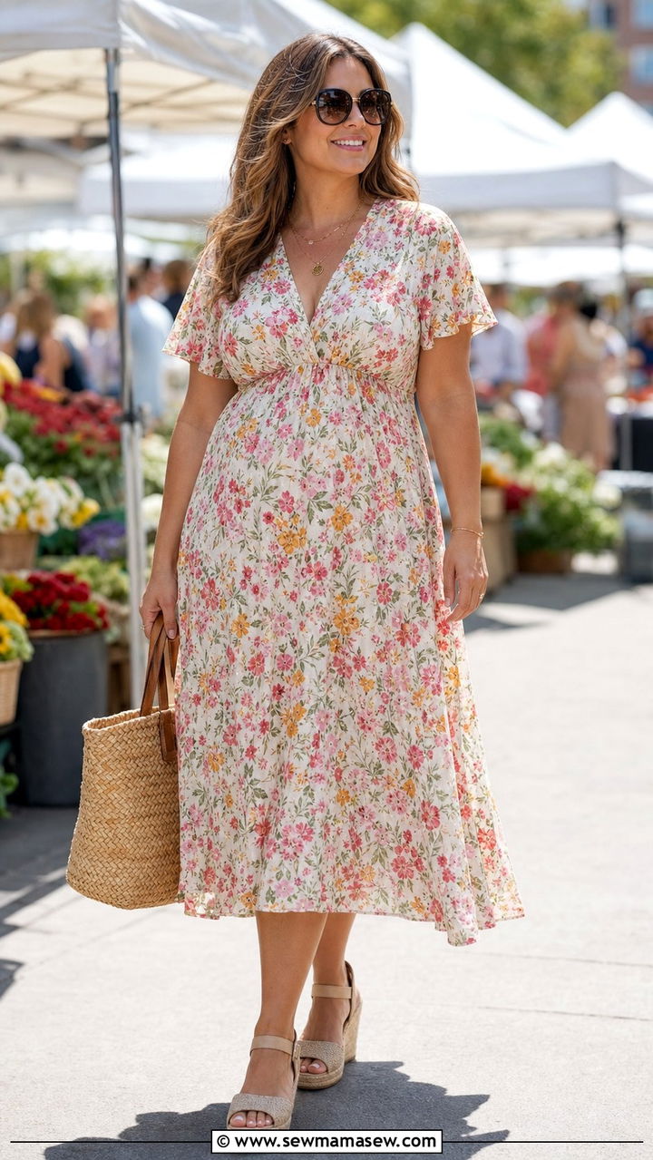 Empire Waist Midi Dress for Apple Shape - 25 Cute outfits for apple shape