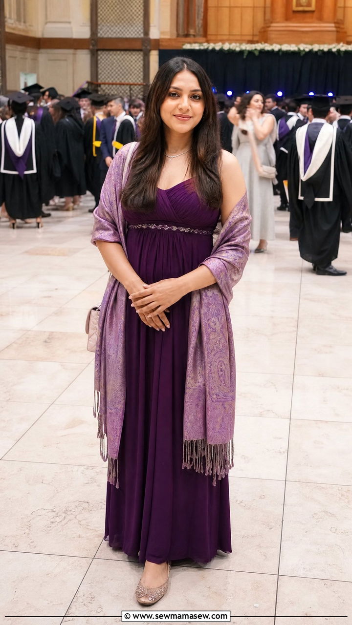 Empire waist maxi dress with embellished flats - 30 Engineering graduation outfit ideas