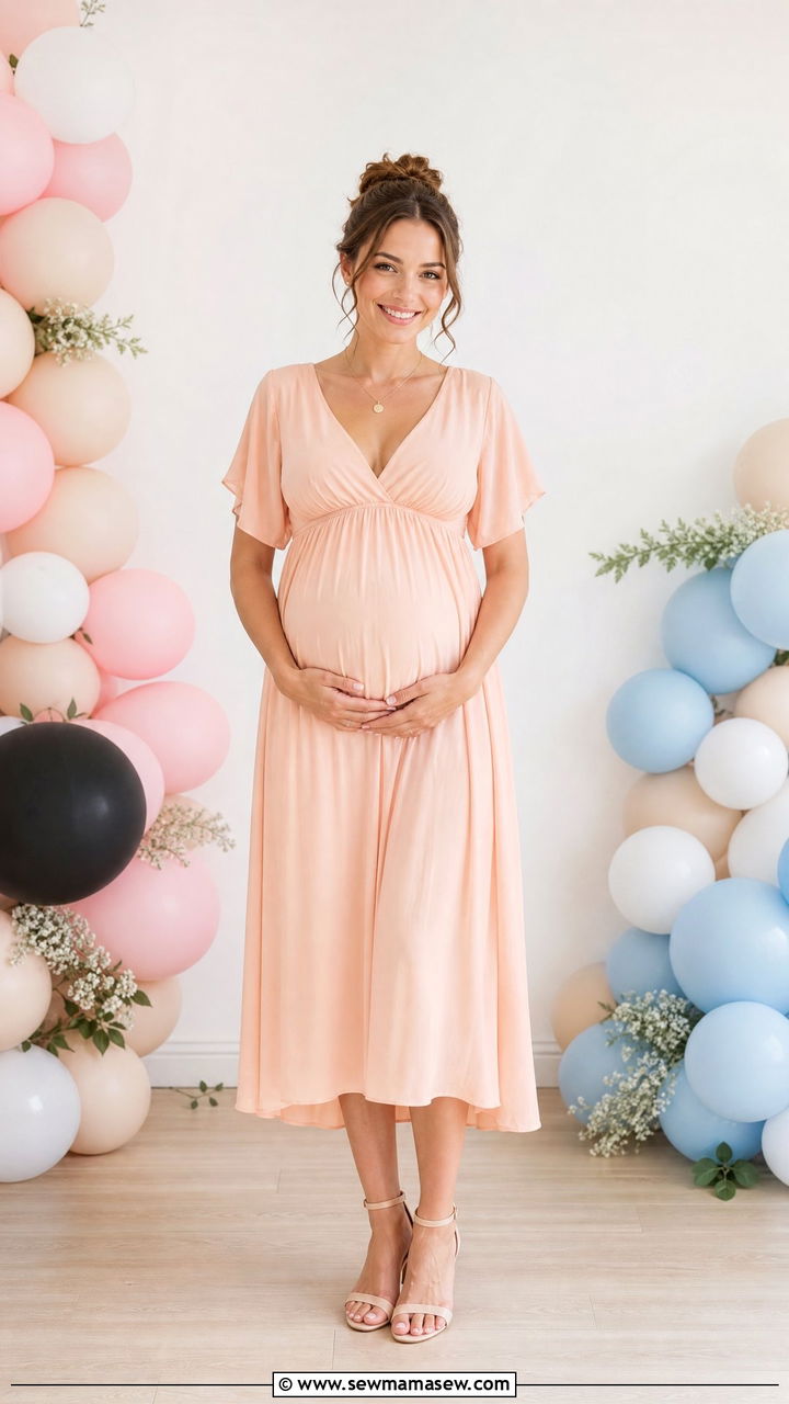 Empire waist pastel dress for gender reveal - 25 Gender reveal outfit ideas