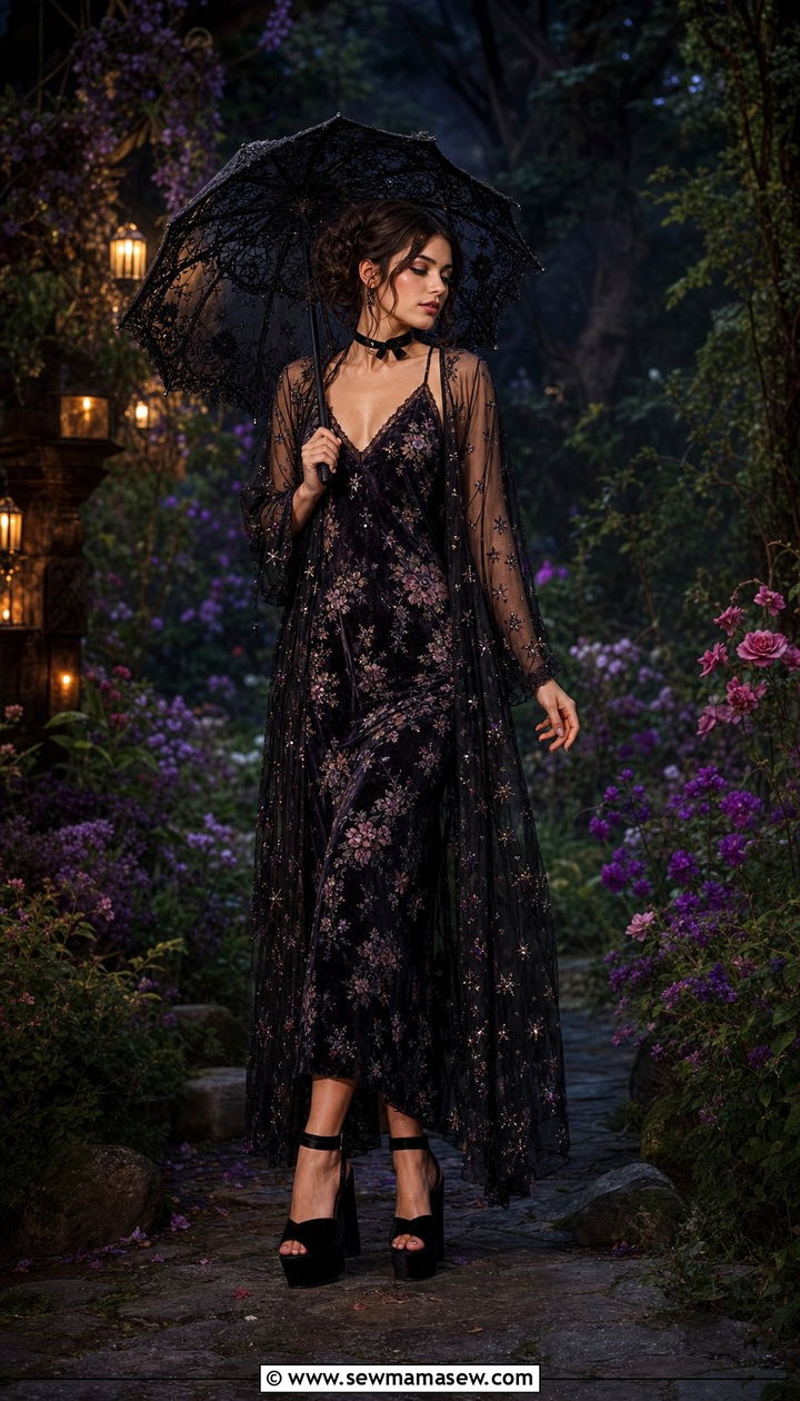 Enchanted Forest Dark Floral Fairycore Outfit - 25 summer fairycore outfits