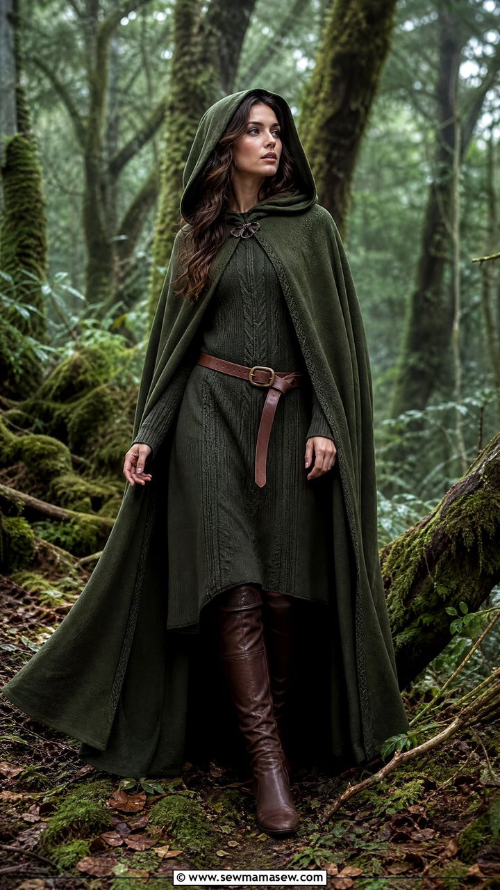 Enchanted Forest Hooded Cape and Boots - 30 fairycore outfits for women