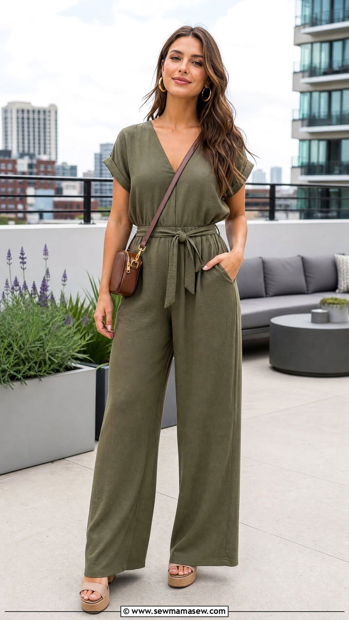 End Of Spring Outfit With A Relaxed Jumpsuit And Platform Sandals - 30 End of spring outfits