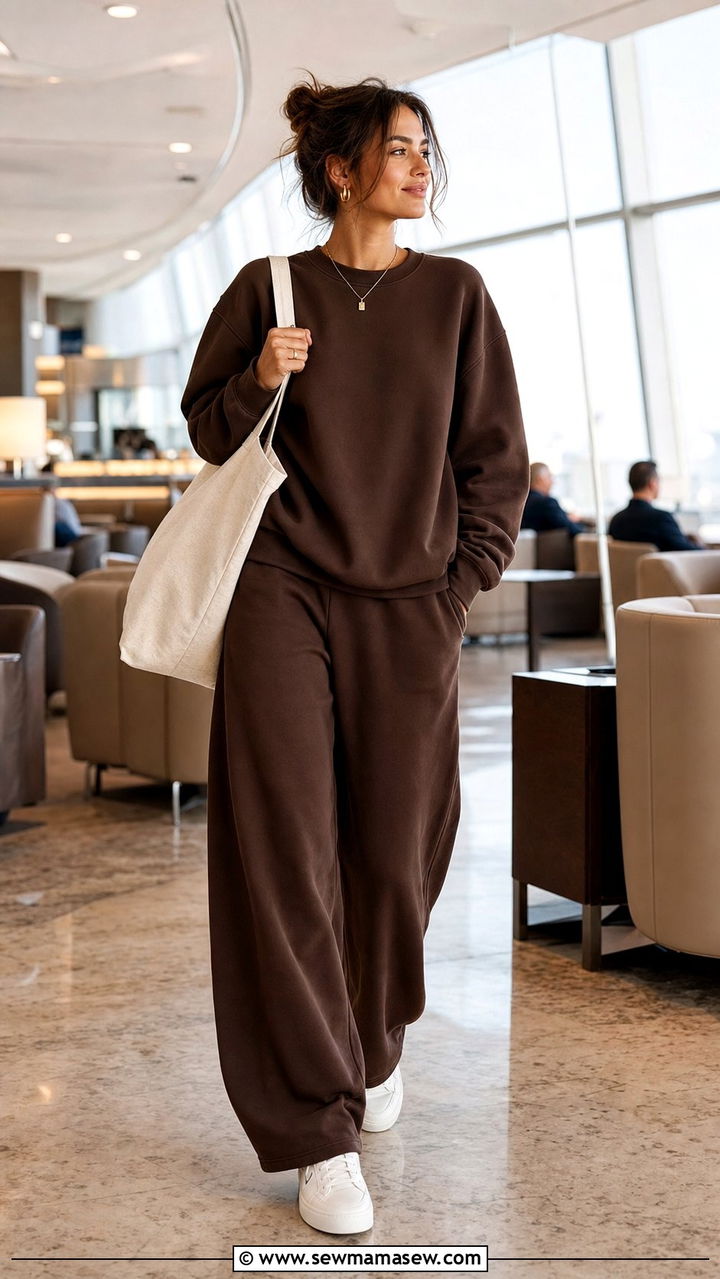 Espresso Two Piece Lounge Set With Sneakers - 25 Espresso outfit ideas