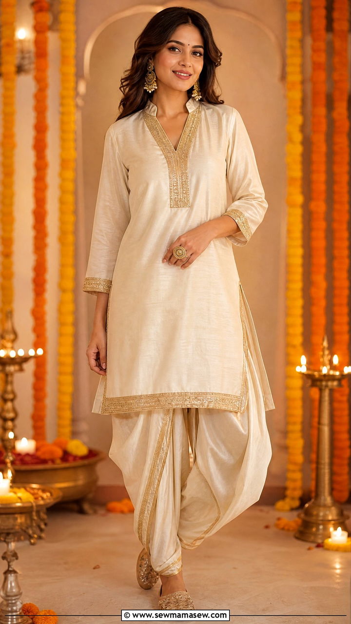 Ethnic Dhoti Kurta Coord Set With Juttis - 30 Coord set outfit ideas for festival