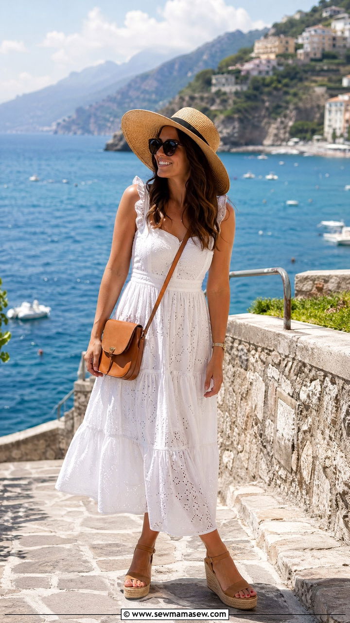 Europe White Dress Espadrilles Summer Outfit - 35 Europe travel capsule wardrobe