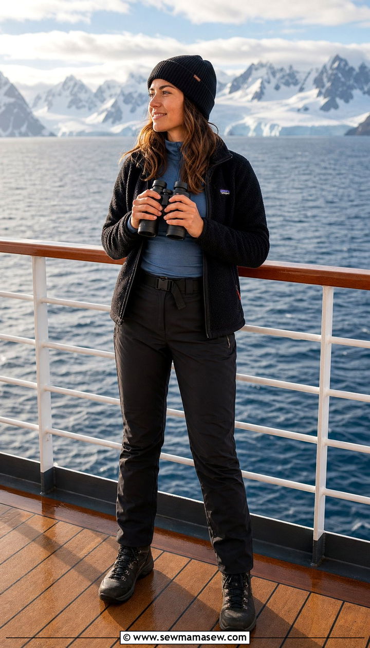 Expedition cruise outfit with merino base layer and fleece jacket - 25 Expedition cruise outfit ideas
