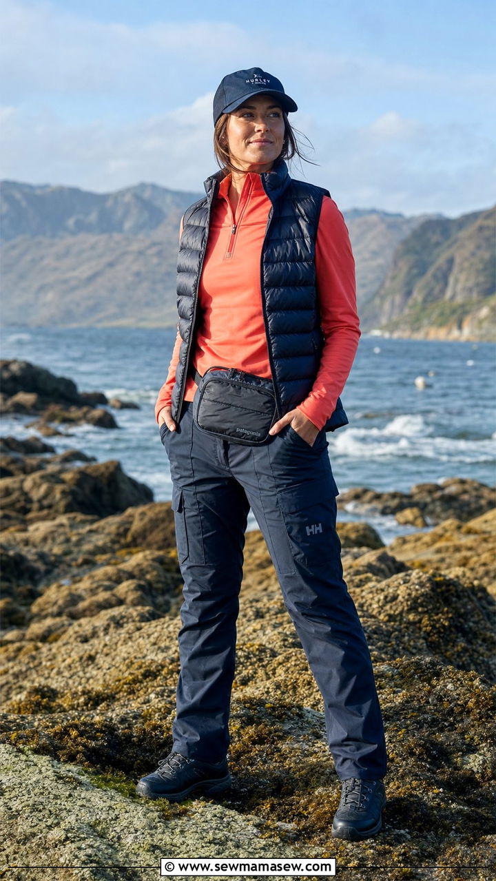 Expedition cruise outfit with waterproof cargo pants and thermal zip neck - 25 Expedition cruise outfit ideas