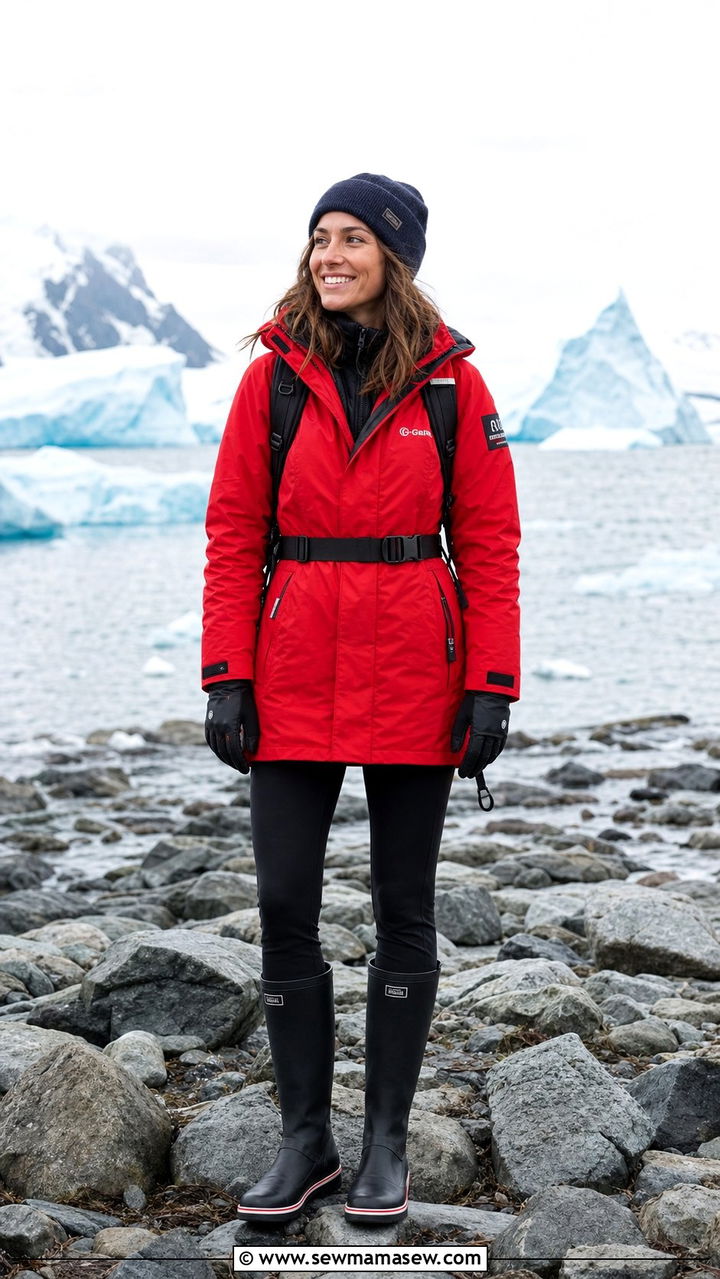 Expedition cruise outfit with waterproof parka and thermal leggings - 25 Expedition cruise outfit ideas