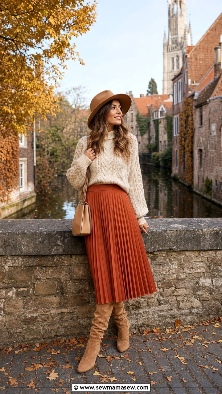 Fall Photography Outfit Bruges Autumn Leaves - 35 Bruges outfit ideas