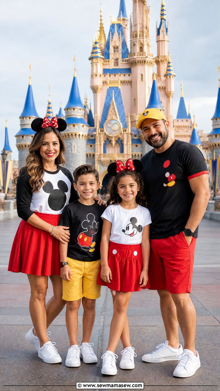 Family Mickey Color Palette Coordinated Outfit - 40 Disneyland outfit ideas