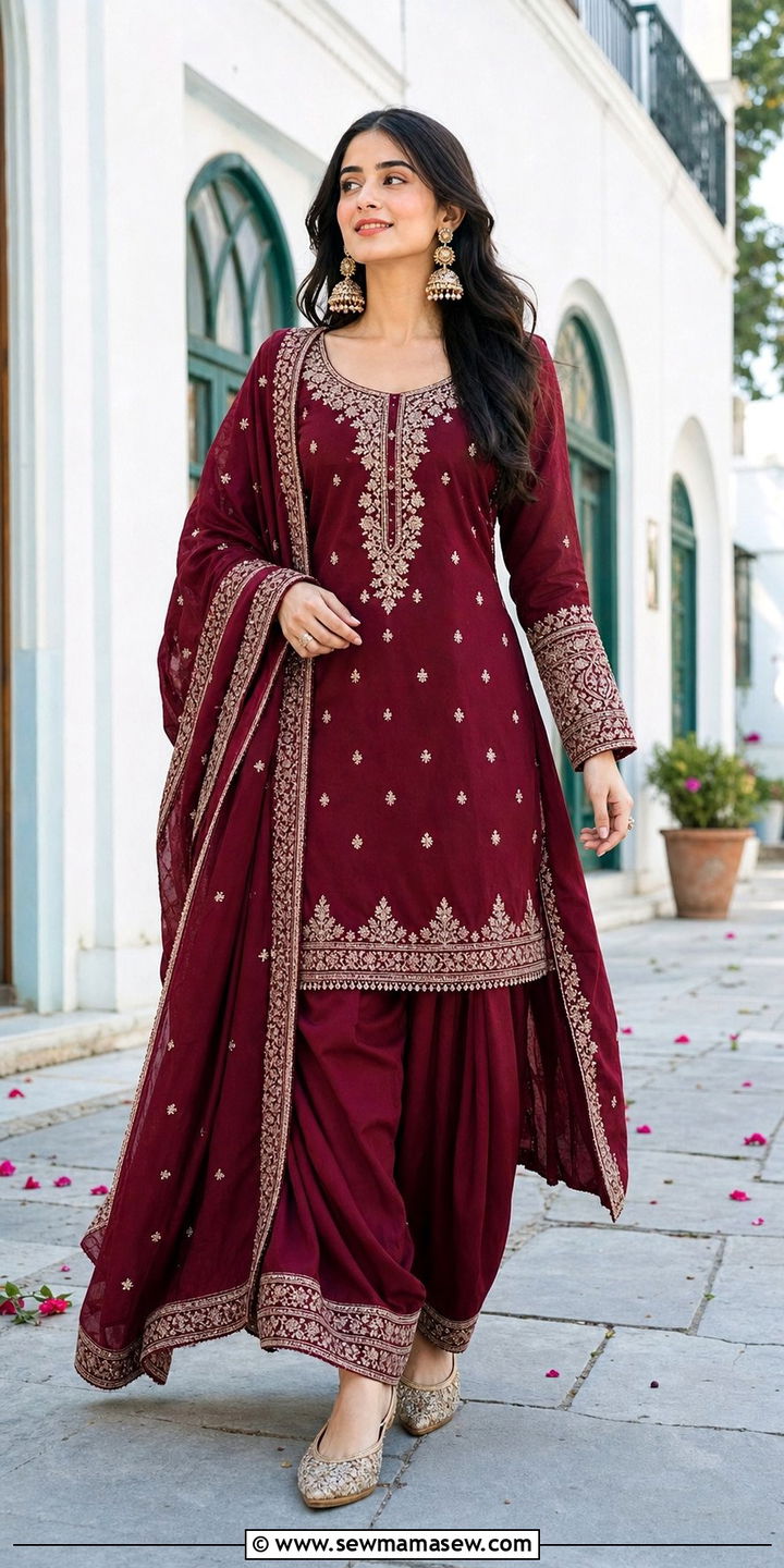 Farshi Shalwar With Short Kurti - 25 Eid outfit ideas for women 2026
