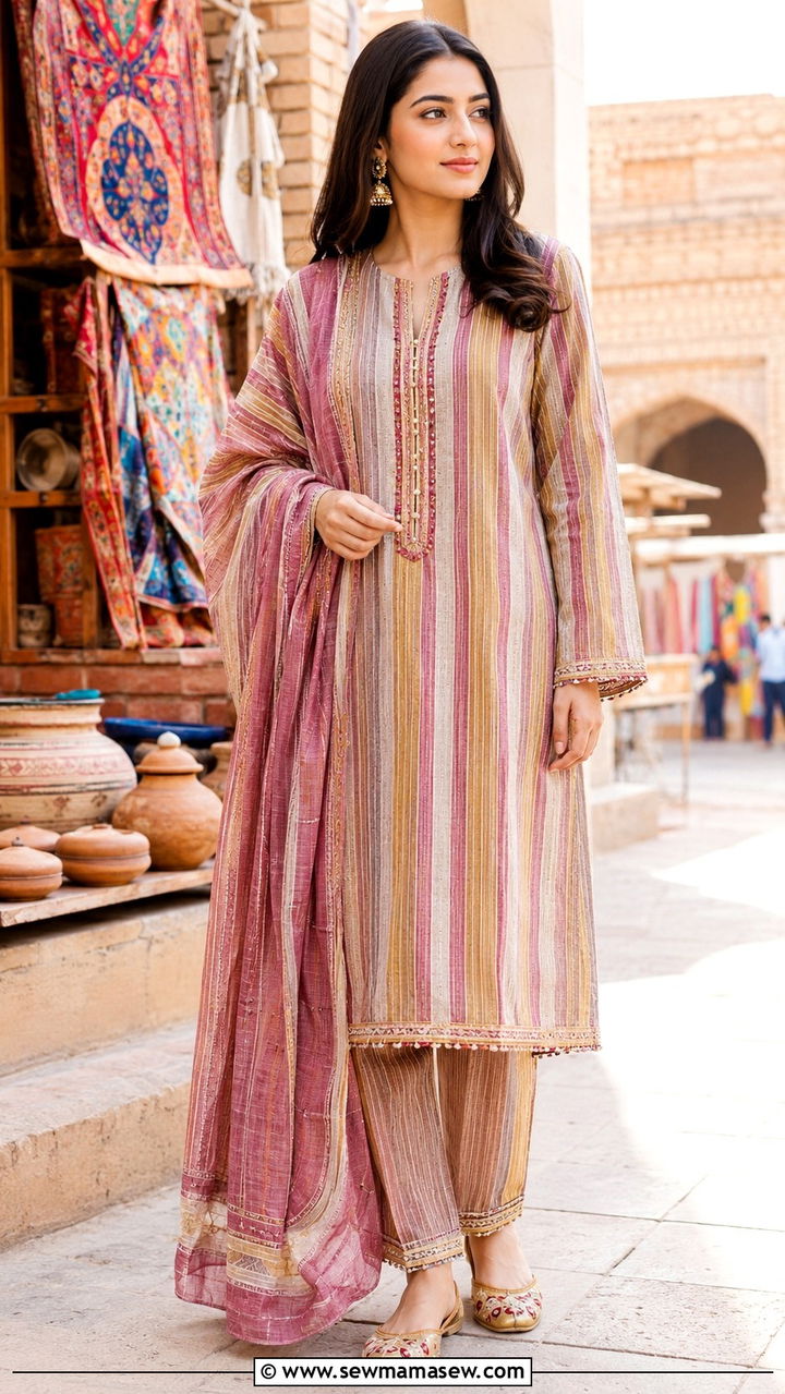 Farshi Shalwar with Short Kurta - 25 Multan outfit ideas