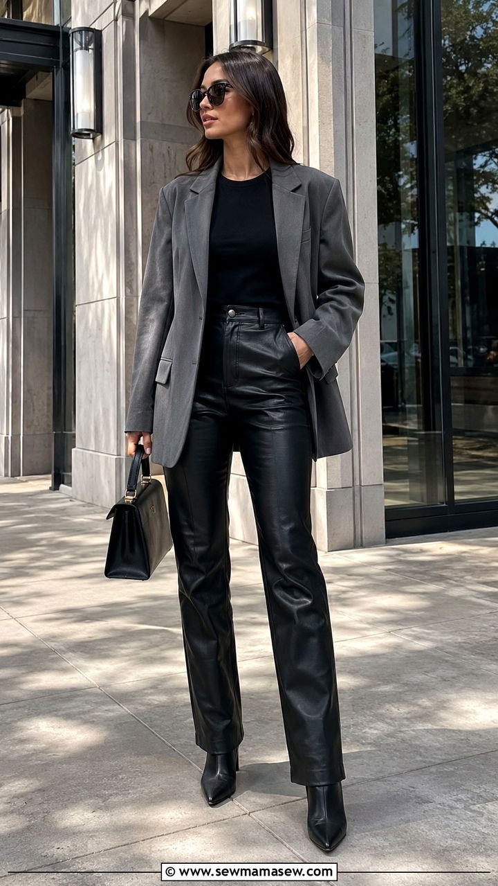 Faux Leather Pants Edgy Outfit - 30 edgy outfit ideas for women