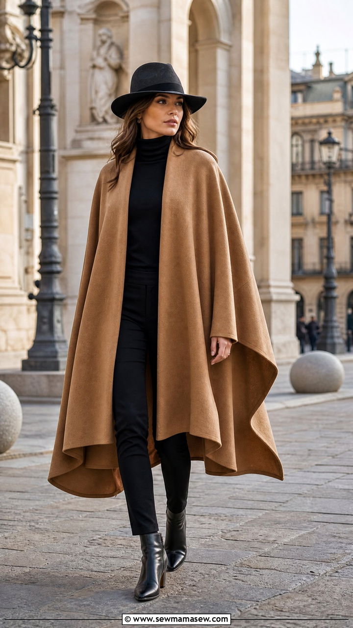 Fedora With a Cape or Poncho - 30 Fedora outfit ideas