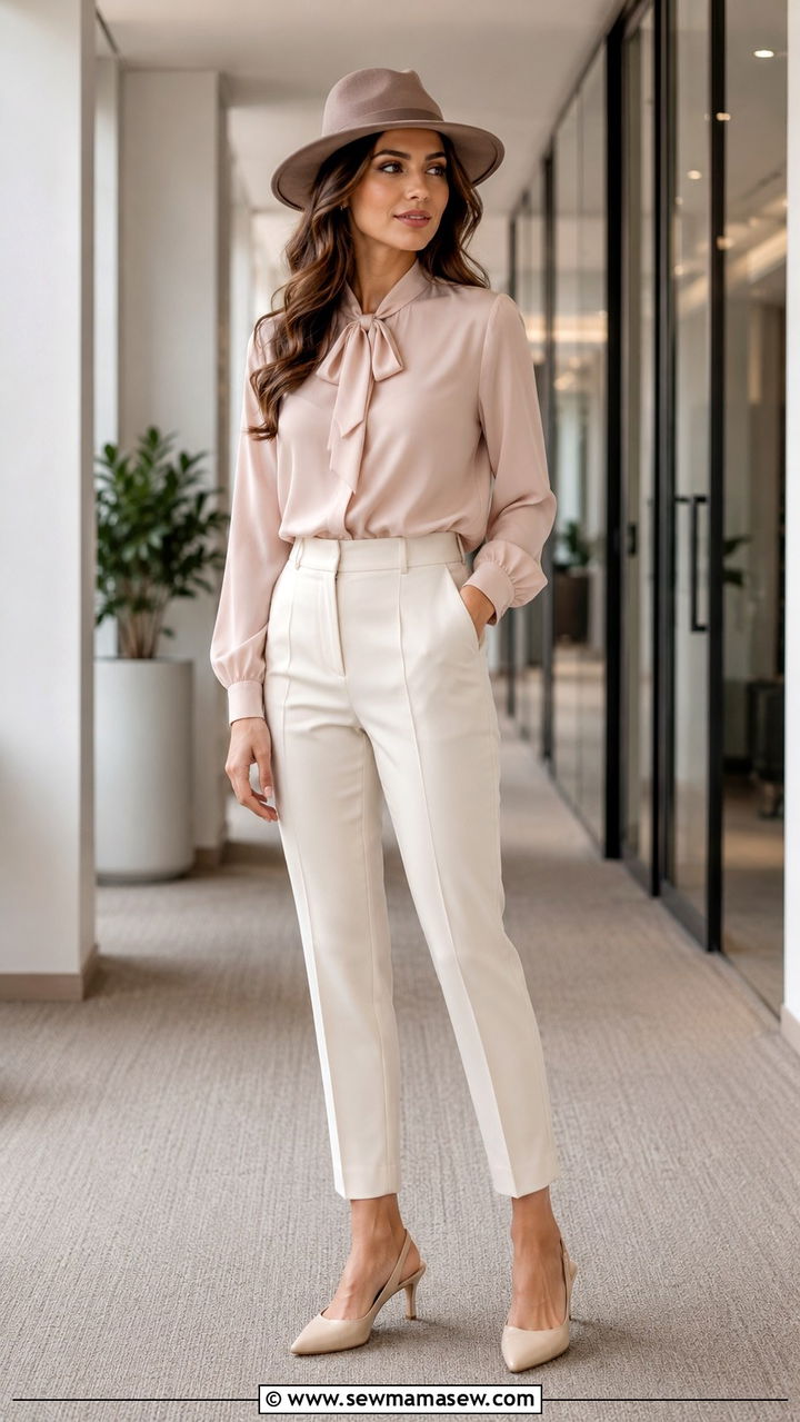 Fedora with a blouse and trousers - 30 How to style a fedora