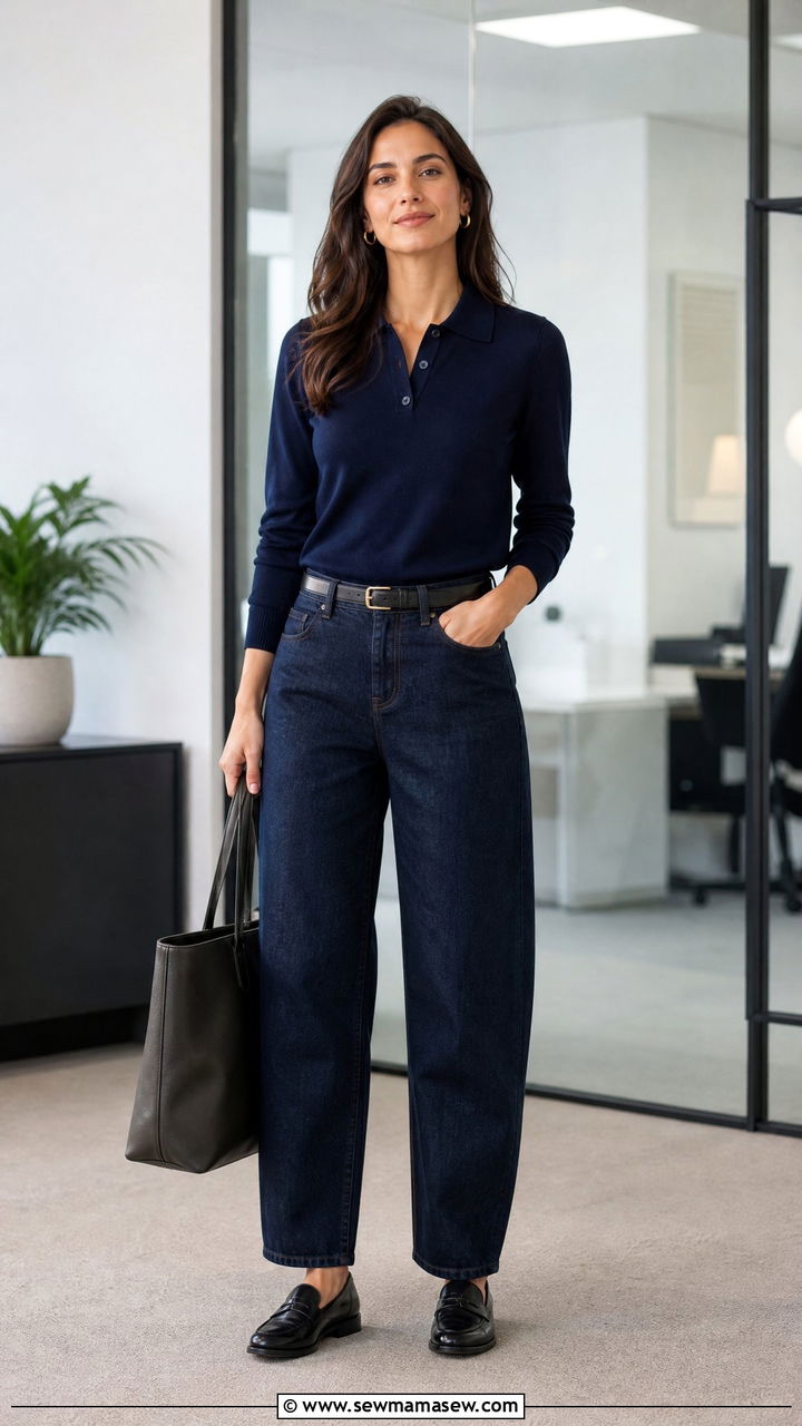 Fine Knit Polo And Barrel Jeans Outfit - 25 how to style barrel jeans