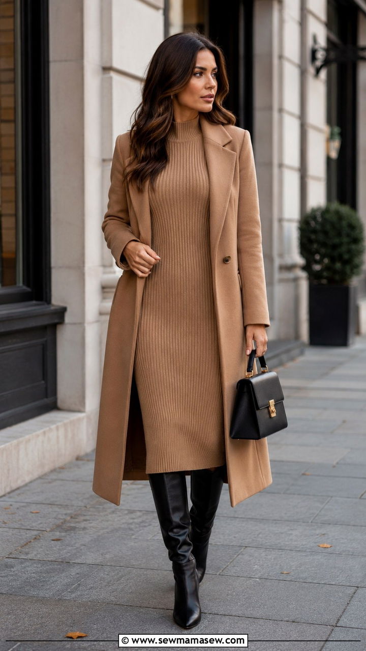 Fine Knit Turtleneck with Straight Leg Jeans - 25 Monday work outfit ideas