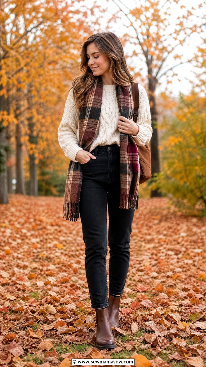 First day of school outfit with boots and a chunky sweater - 25 First day of school photo outfit ideas