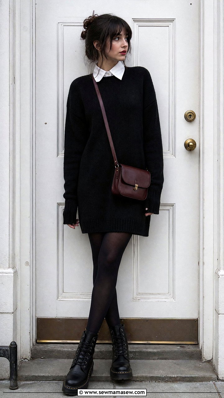 First day of school outfit with jumper and combat boots - 25 First day of school photo outfit ideas
