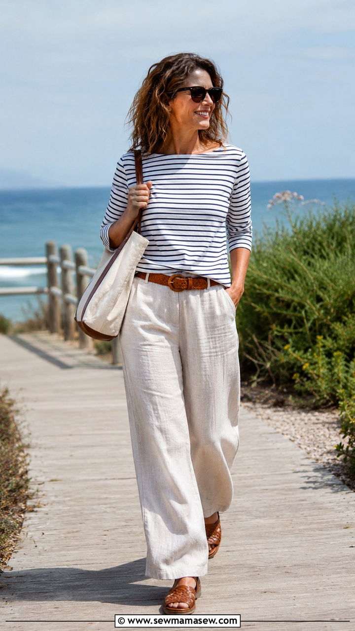 Fisherman Sandals And Linen Pants Outfit - 30 Outfit ideas for Gen X women