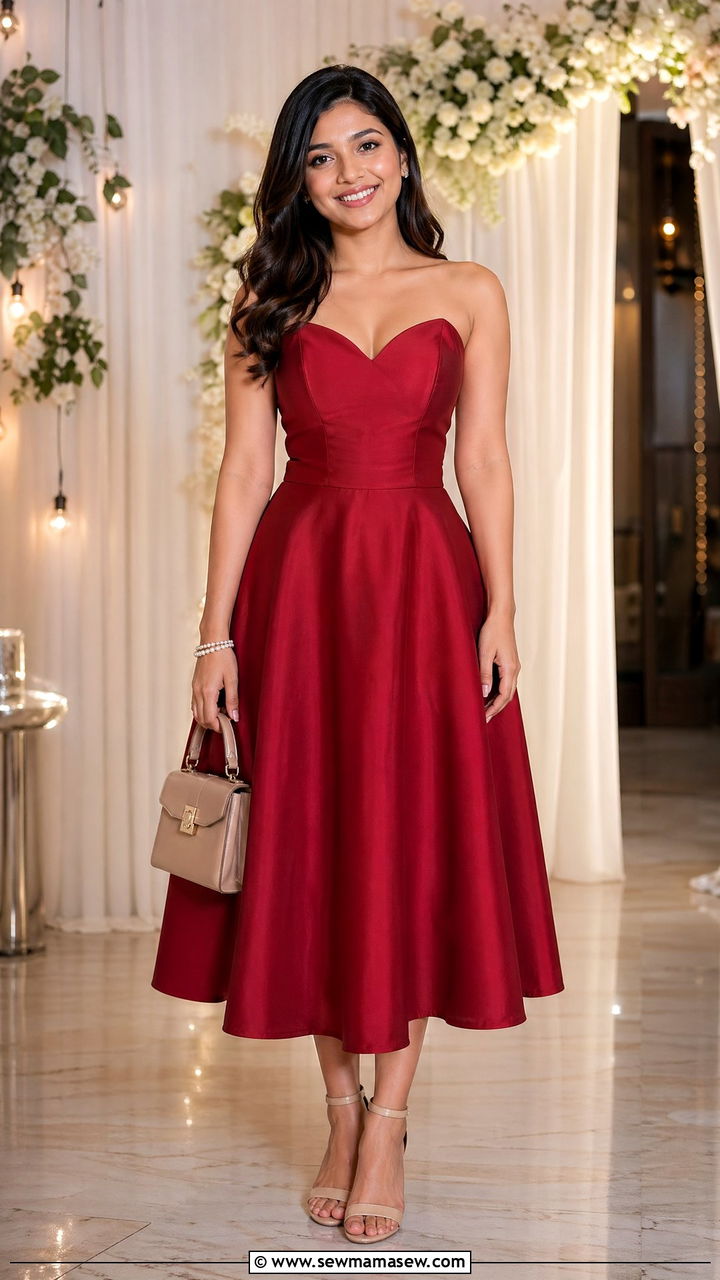 Fit And Flare Dress With Heeled Sandals - 35 engagement party outfit ideas