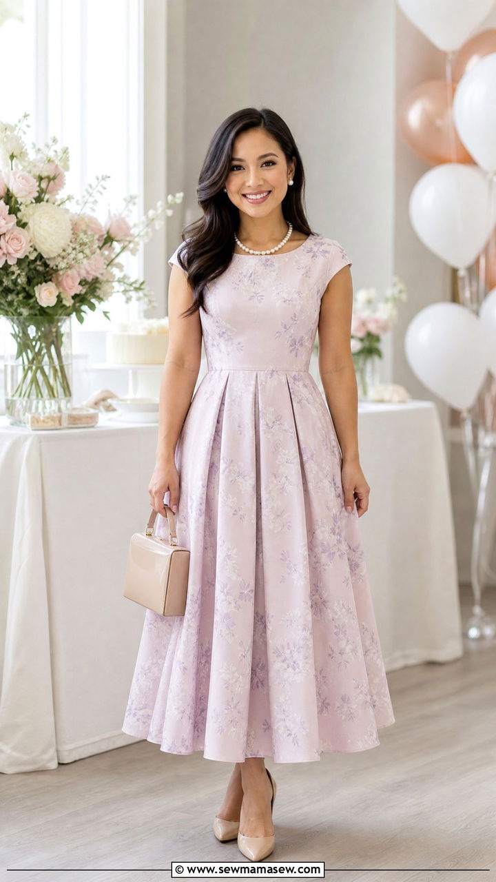 Fit And Flare Maxi Dress With Pearl Jewelry And Pumps - 25 Maxi dress for petite outfit ideas