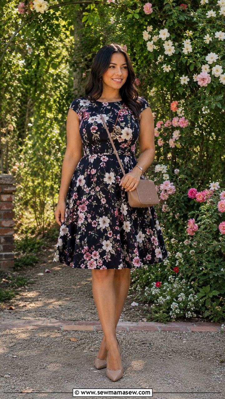 Fit and Flare Dress Outfit for Big Hips - 25 Outfits to minimize hips