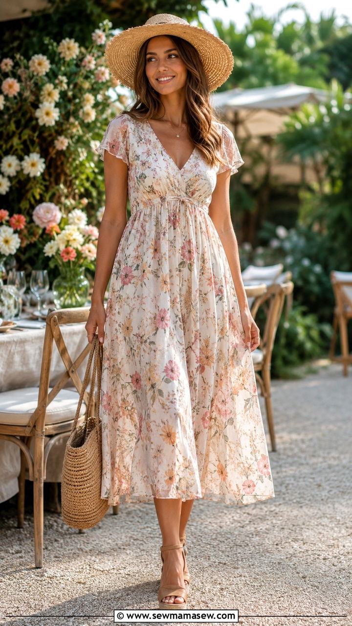 Fit and Flare Dress With Ballet Flats - 25 Outfit ideas for athletic body feminine