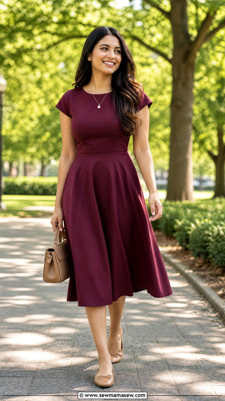 Fit and Flare Dress With Flats for Law Grad - 25 Law school graduation outfit ideas
