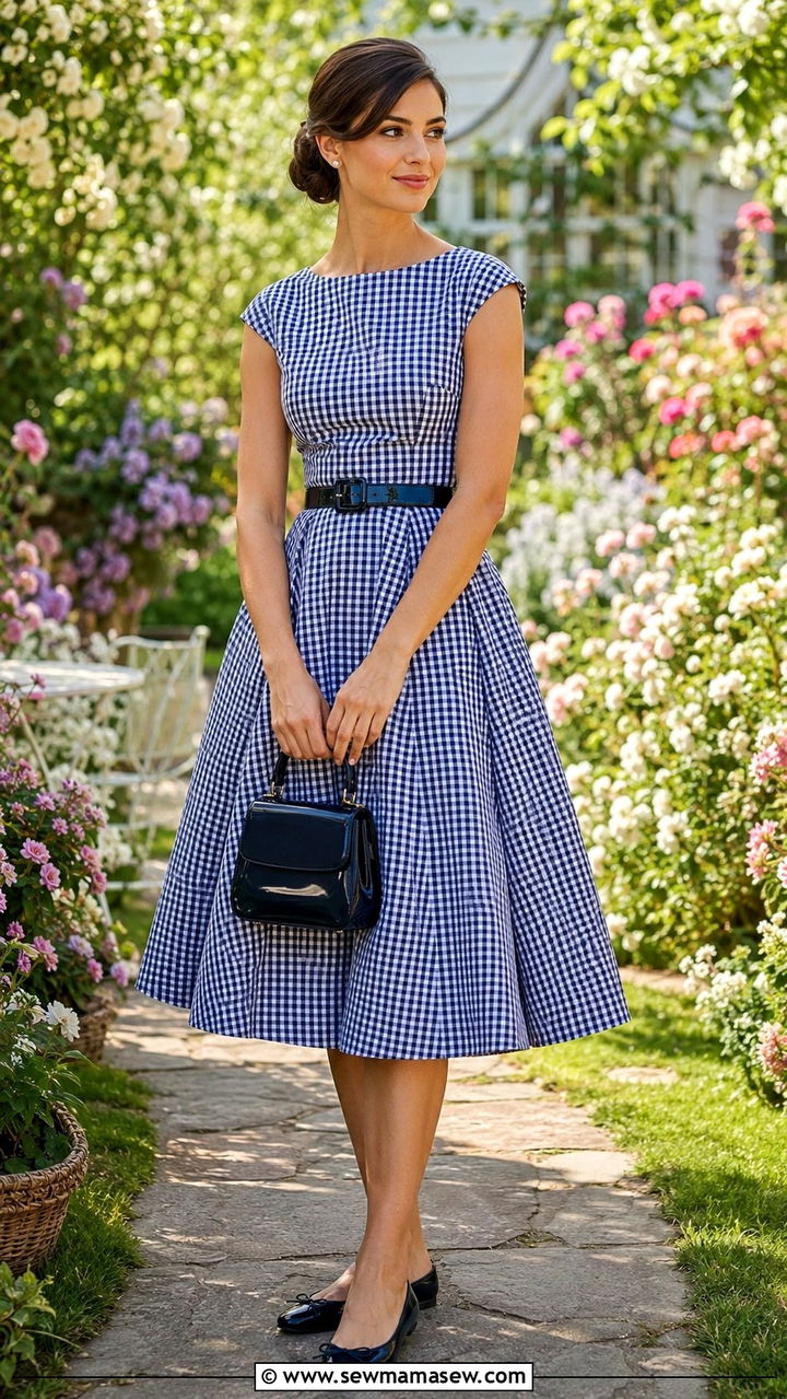 Fit and Flare Dress and Ballet Flats Outfit - 30 Retro outfit ideas 2026