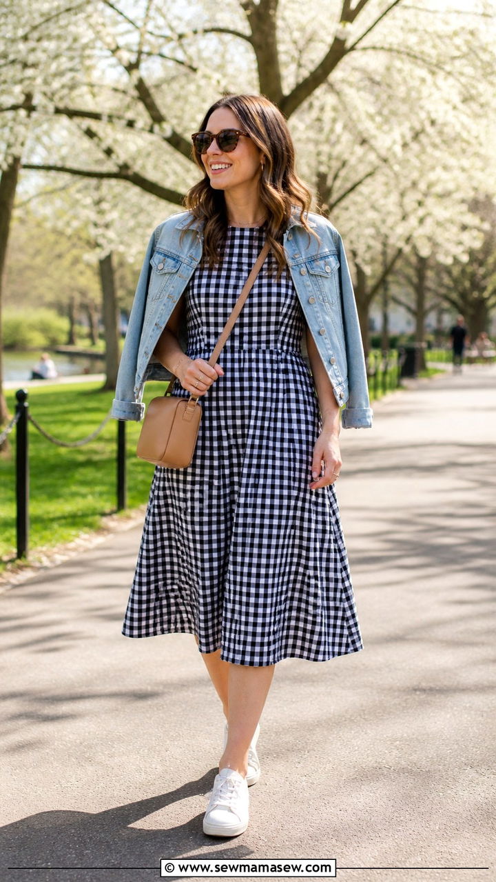 Fit and Flare Dress with Sneakers Spring Birthday Outfit - 40 Spring birthday outfits