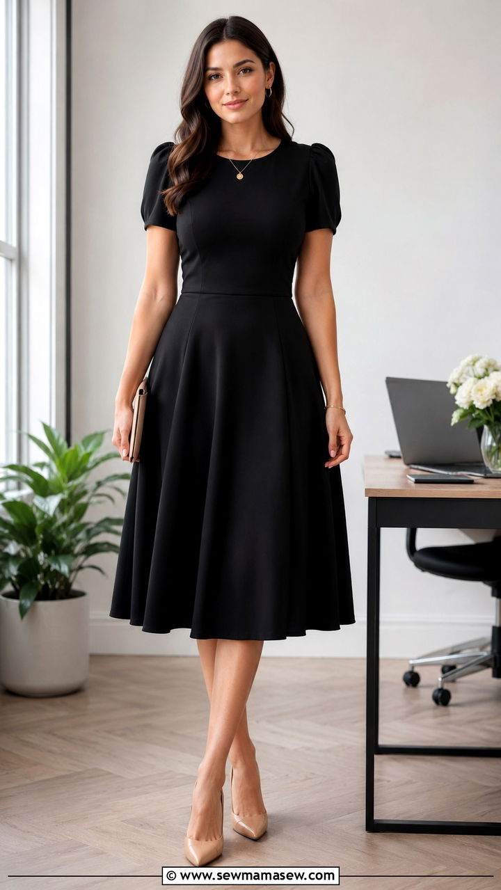 Fit and Flare Midi Dress - 25 Work outfits for pear shape