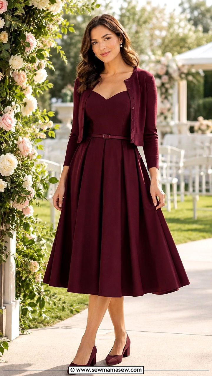 Fit and Flare Midi Dress Outfit - 20 Outfits for tummy control