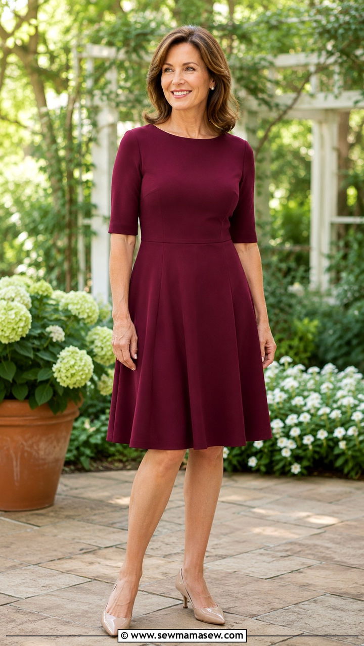 Fit and flare dress with kitten heels rectangle - 25 Outfit ideas for rectangle over 40