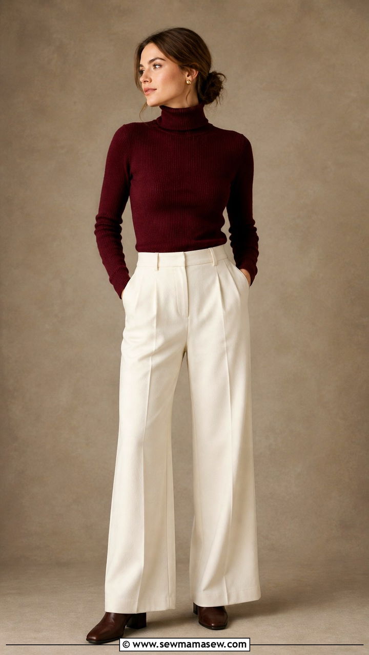 Fitted Turtleneck and Wide Leg Trousers - 20 Author photo outfit ideas