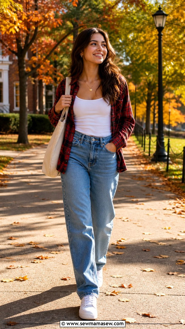 Flannel Shirt With Jeans Outfit College - 40 College outfit ideas