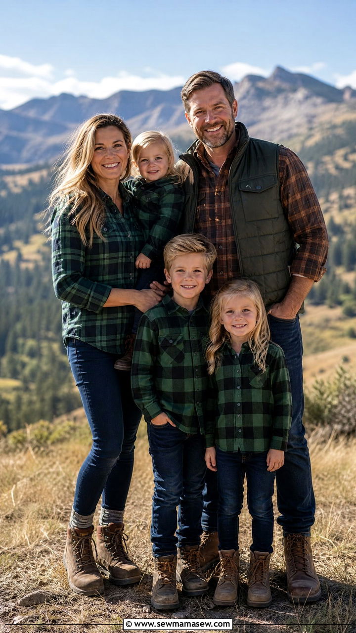 Flannel shirt and boots rustic family outfits - 40 Family photo outfit ideas