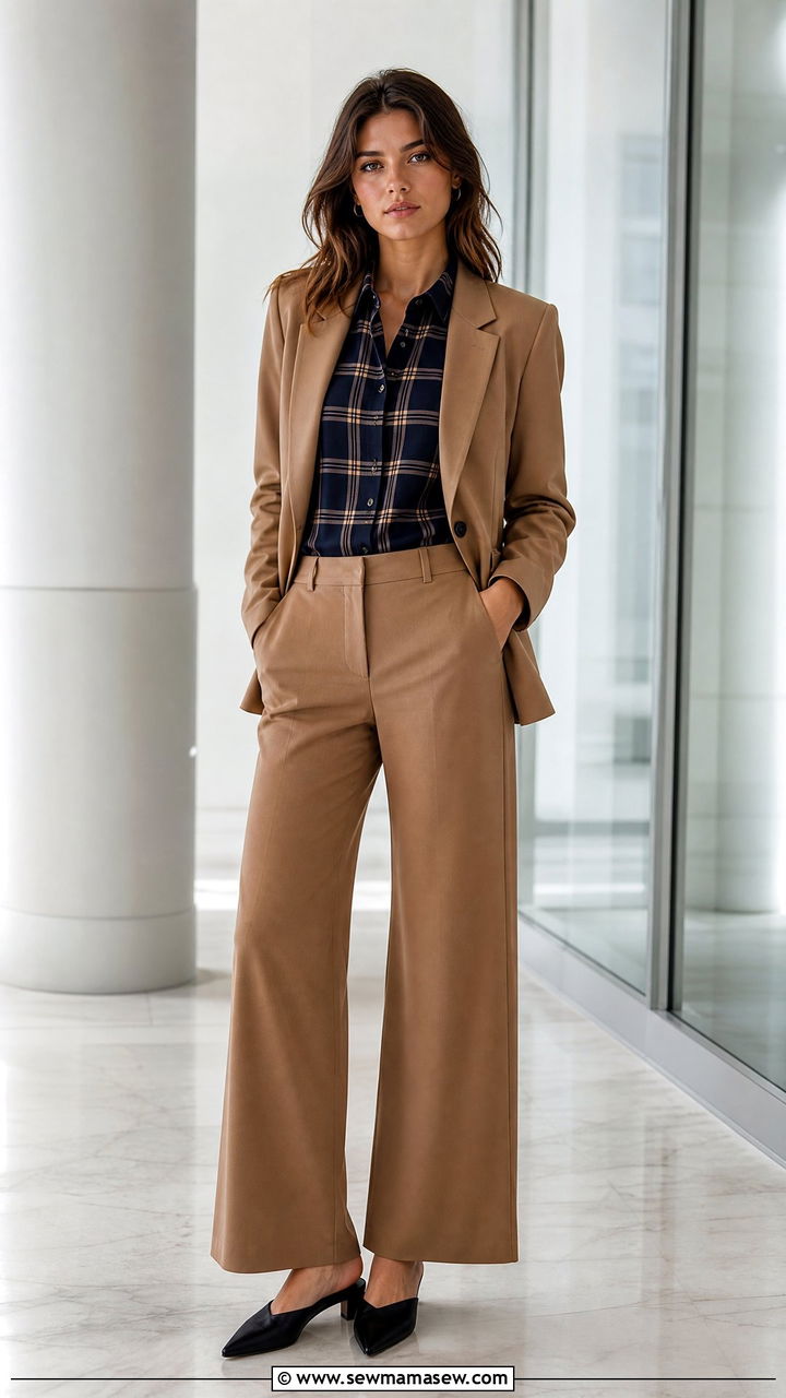Flannel under a tailored blazer with trousers - 35 How to style a flannel shirt