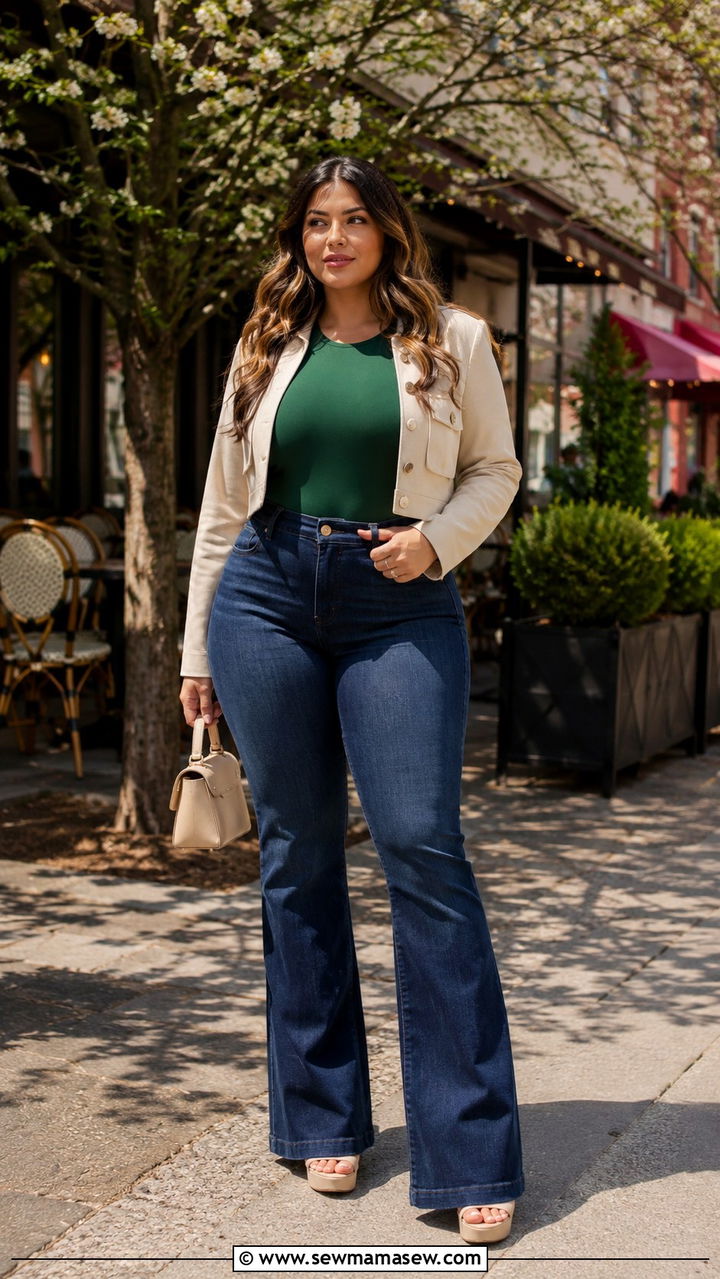Flare Jeans Outfit Curvy Spring - 30 Spring outfits for curvy women