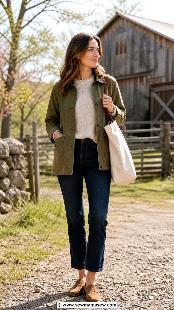 Flare Jeans With Floral Blouse And Wedge Sandals - 40 spring jeans outfit ideas