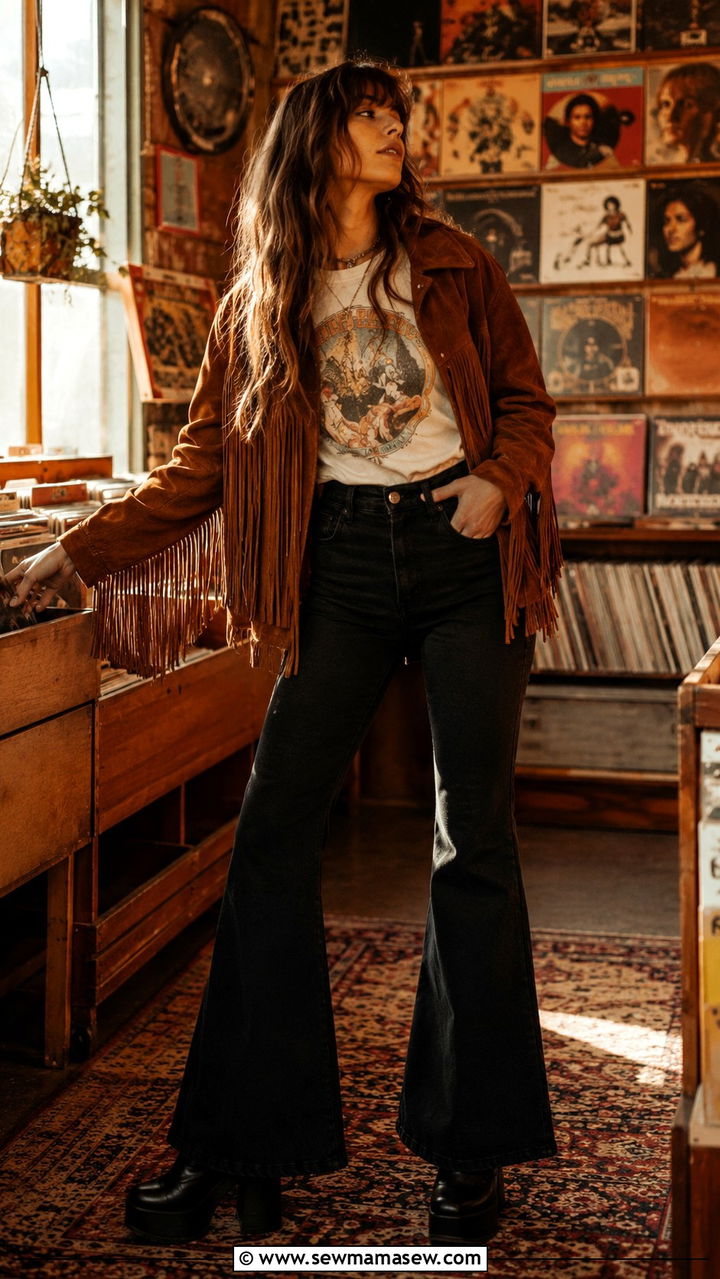 Flared Trouser Retro Outfit - 30 trouser outfit ideas for women